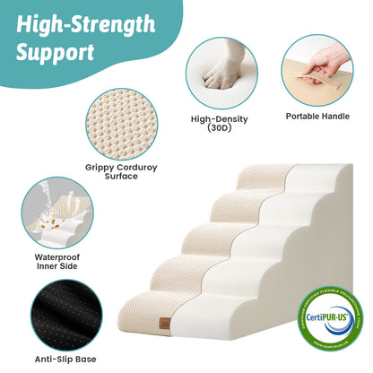 5-Step Gentle Slope Curved Pet Stairs
