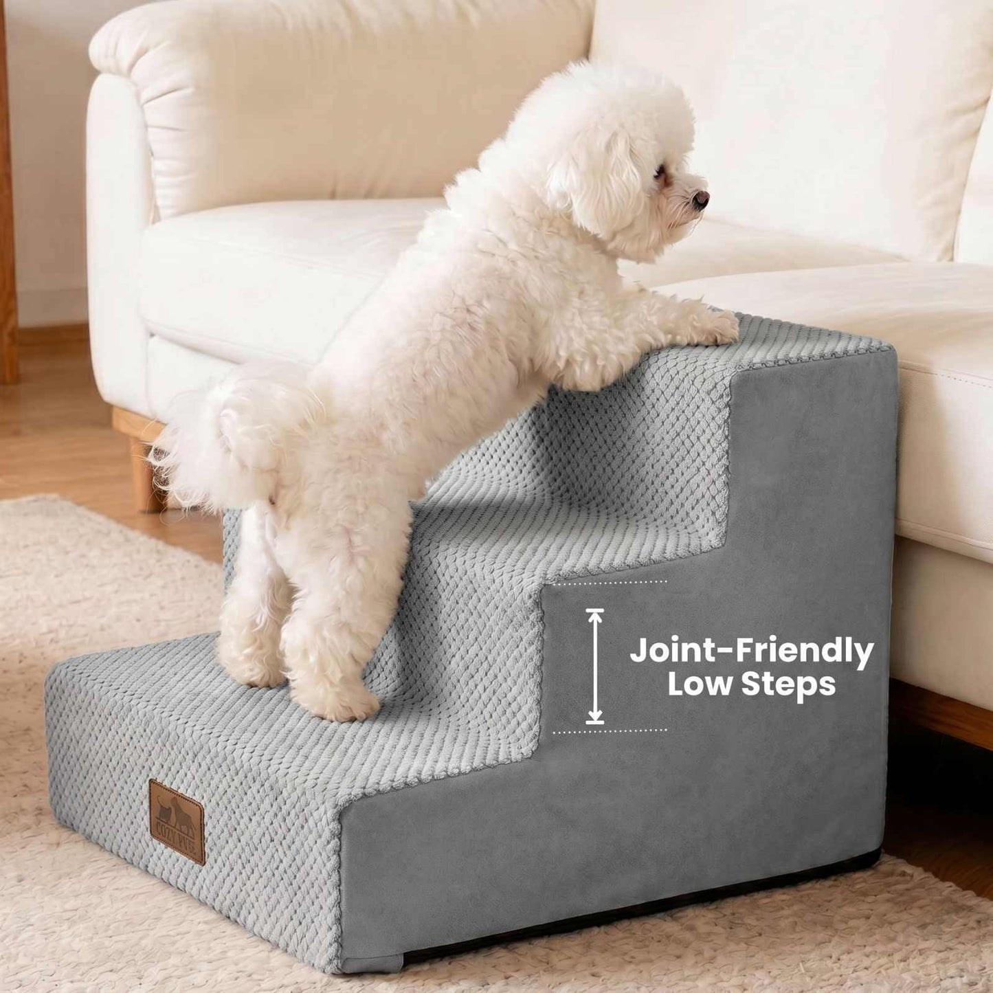 3-Step Gentle Slope Right-Angle Pet Stairs