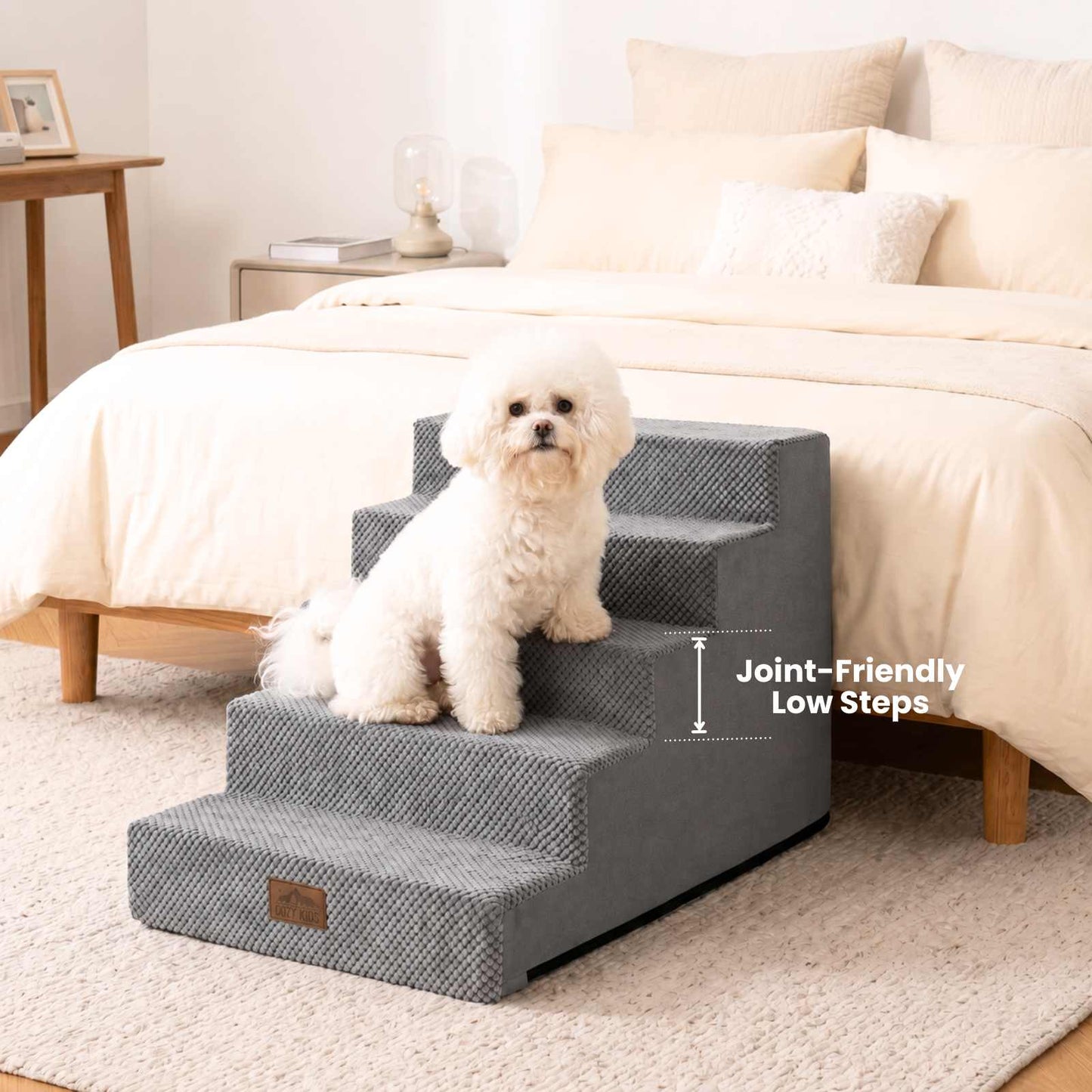 5-Step Gentle Slope Right-Angle Pet Stairs