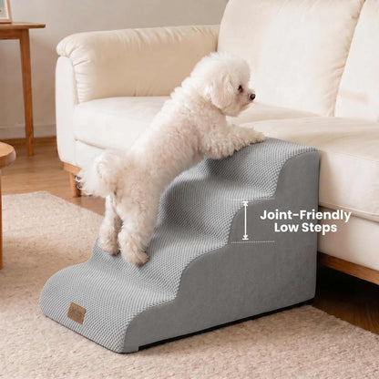 4-Step Gentle Slope Curved Pet Stairs