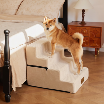 4-Step Extra Wide Foldable Right-Angle Pet Stairs