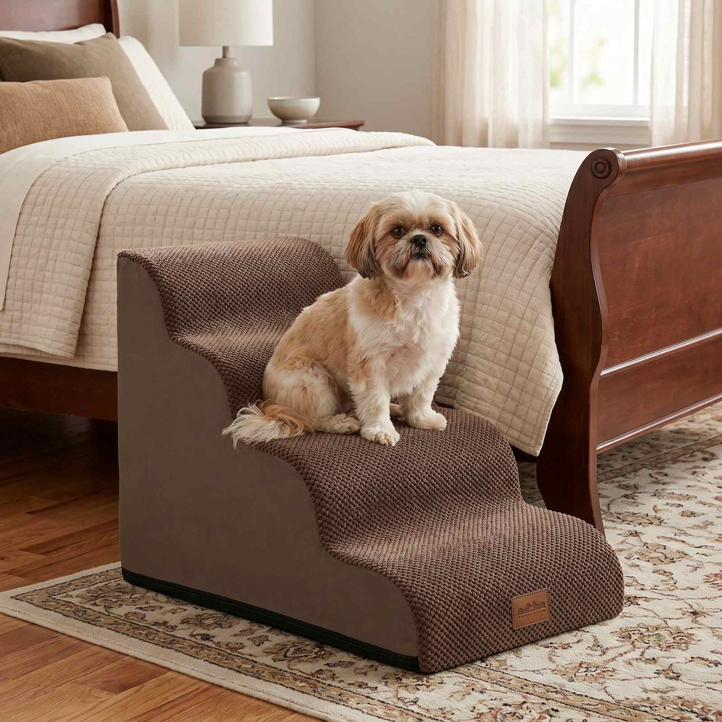 4-Step Joint-Fridendly Curved Pet Stairs