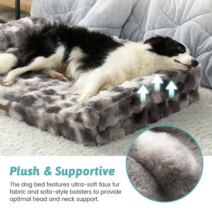 Fluffy Soft Bubble Faux Fur U-Shaped Dog Bed