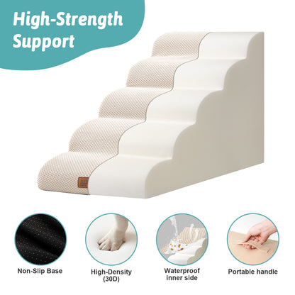 5-Step Extra Wide Curved Pet Stairs