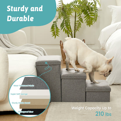 4-Step Space-Saving Storage Pet Stairs