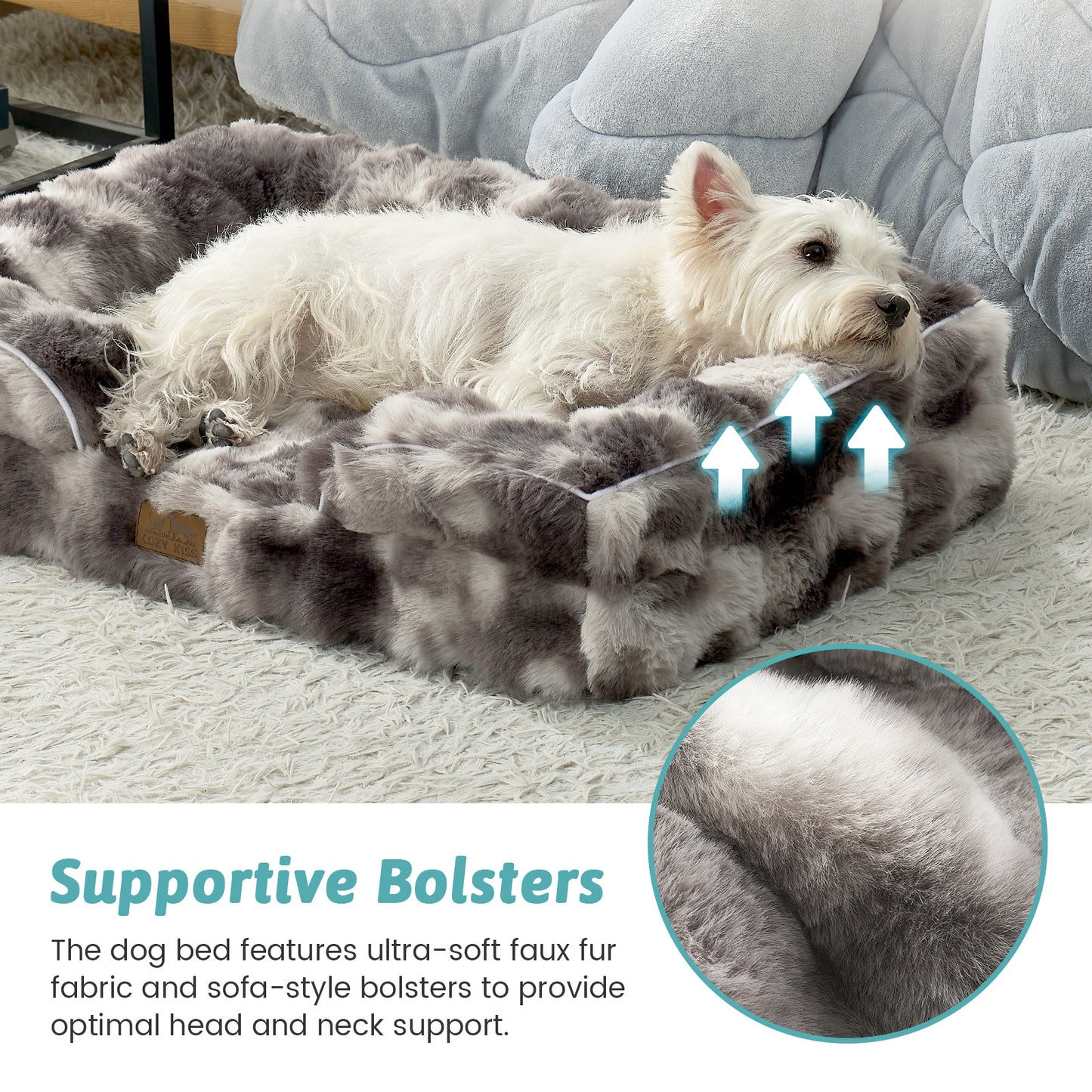 Fluffy Soft Bubble Faux Fur C-Shaped Dog Bed