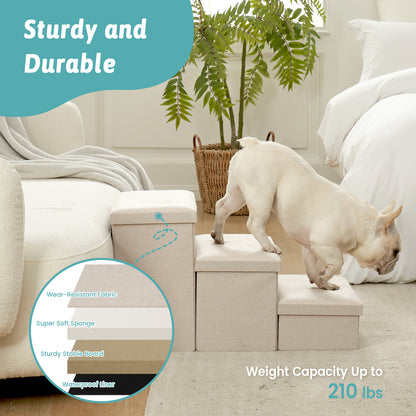 3-Step Space-Saving Storage Pet Stairs
