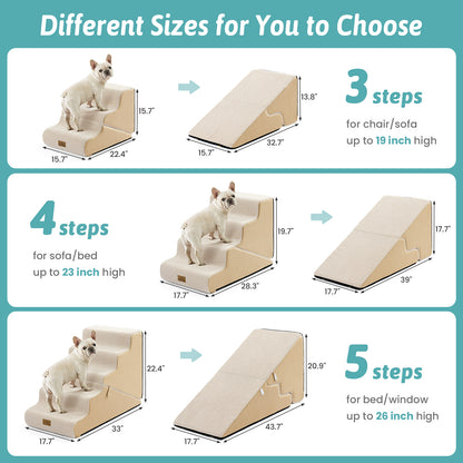 3-Step 2-in-1 Pet Stairs with Ramp Mode