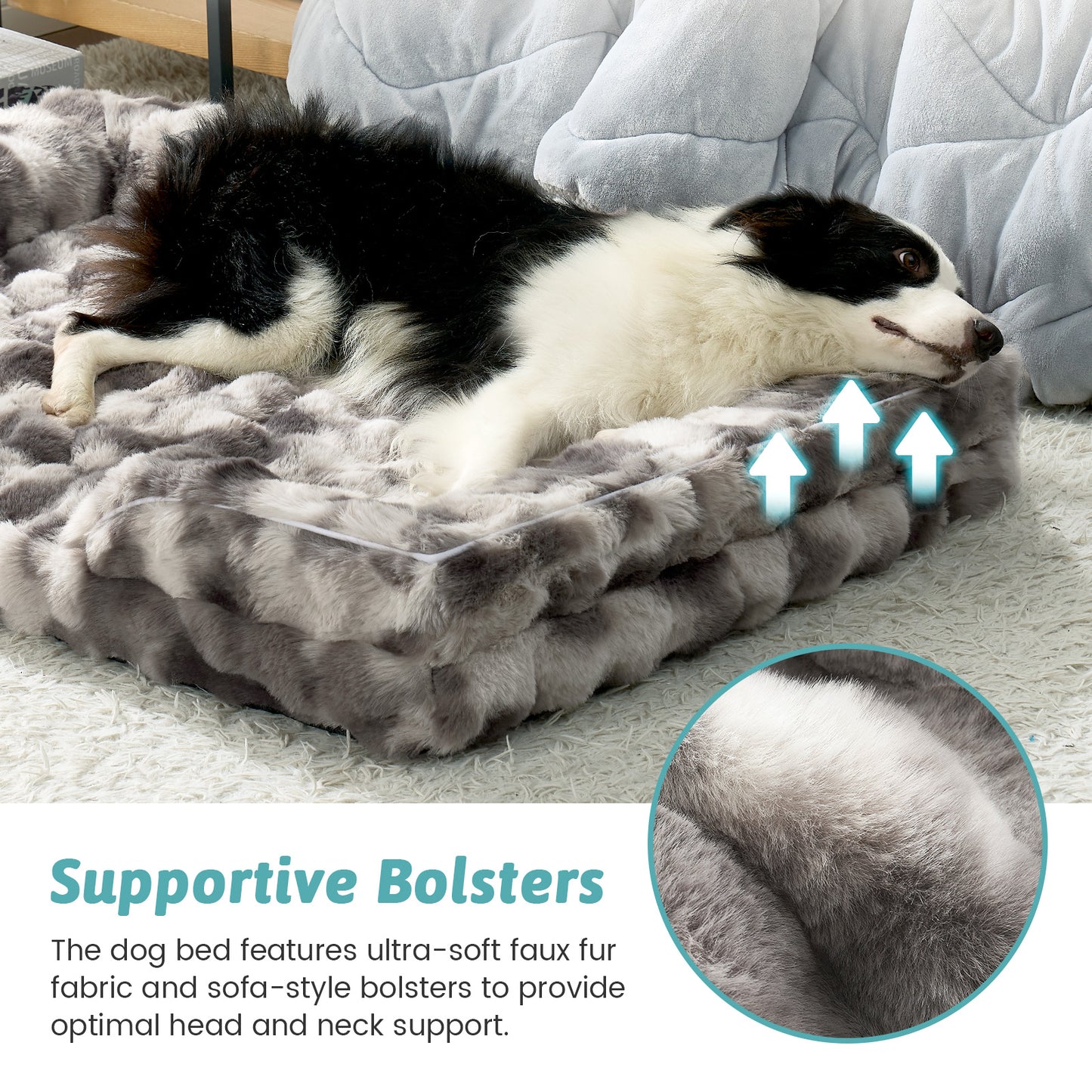 Fluffy Soft Bubble Faux Fur C-Shaped Dog Bed