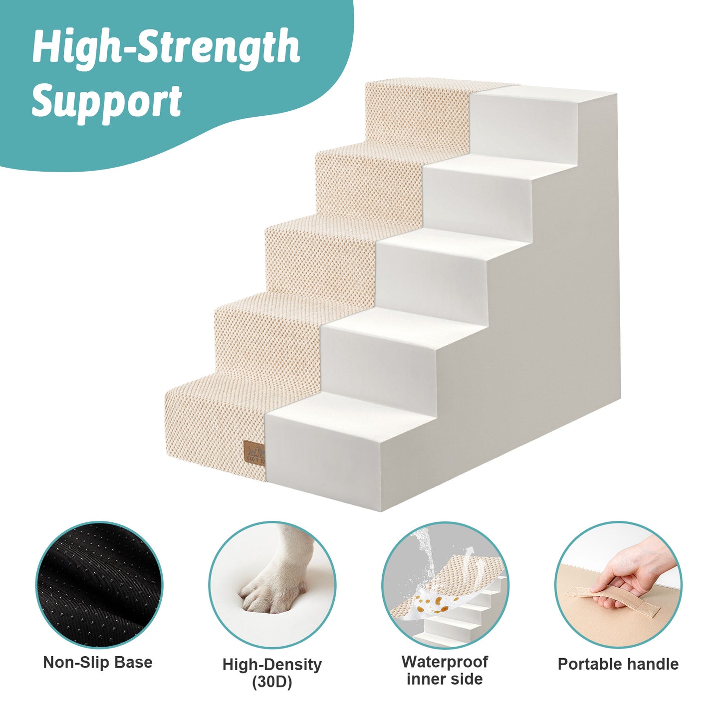5-Step Extra Wide Right-Angle Pet Stairs
