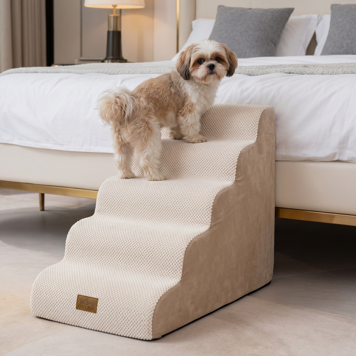 5-Step Extra Wide Curved Pet Stairs