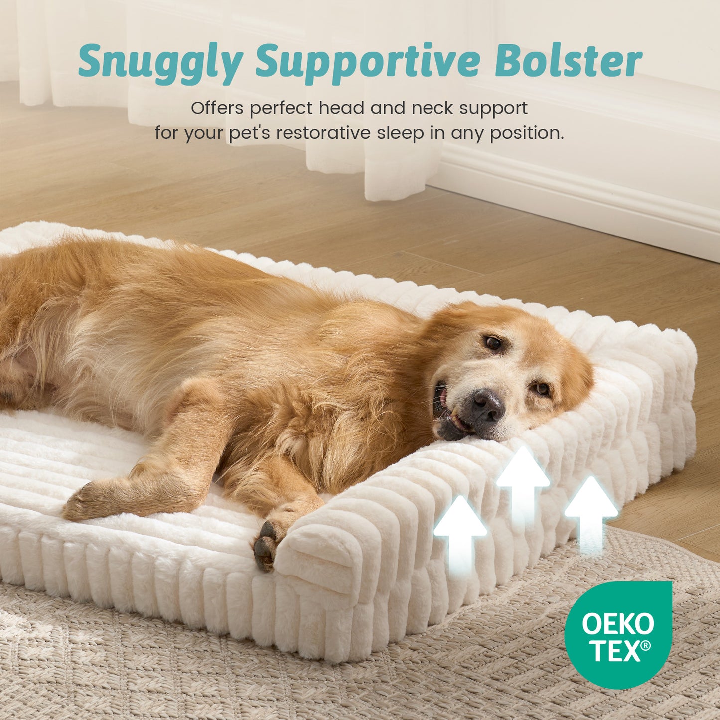 Striped Faux U-Shaped Washable Dog Bed