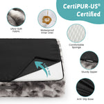 Cozy Kiss Fluffy Soft Bubble Faux Fur U-Shaped Dog Bed waterproof liner removable cover and non-slip base 