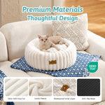 Cozy Kiss close-up of non-slip bottom and plush faux fur texture on Cozy Kiss 2-in-1 Striped Faux Fur Pet Bed 