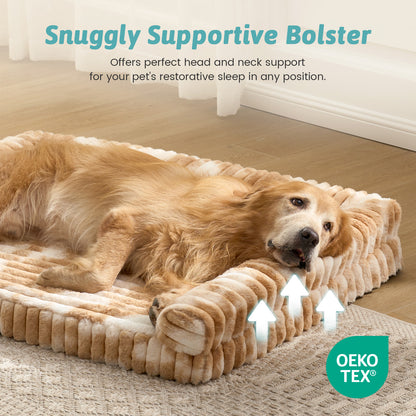 Striped Faux U-Shaped Washable Dog Bed