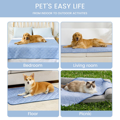 Cozy Kiss cooling blanket for dogs and cats, perfect for bedroom, living room, floor or picnic outdoor#color_Blue