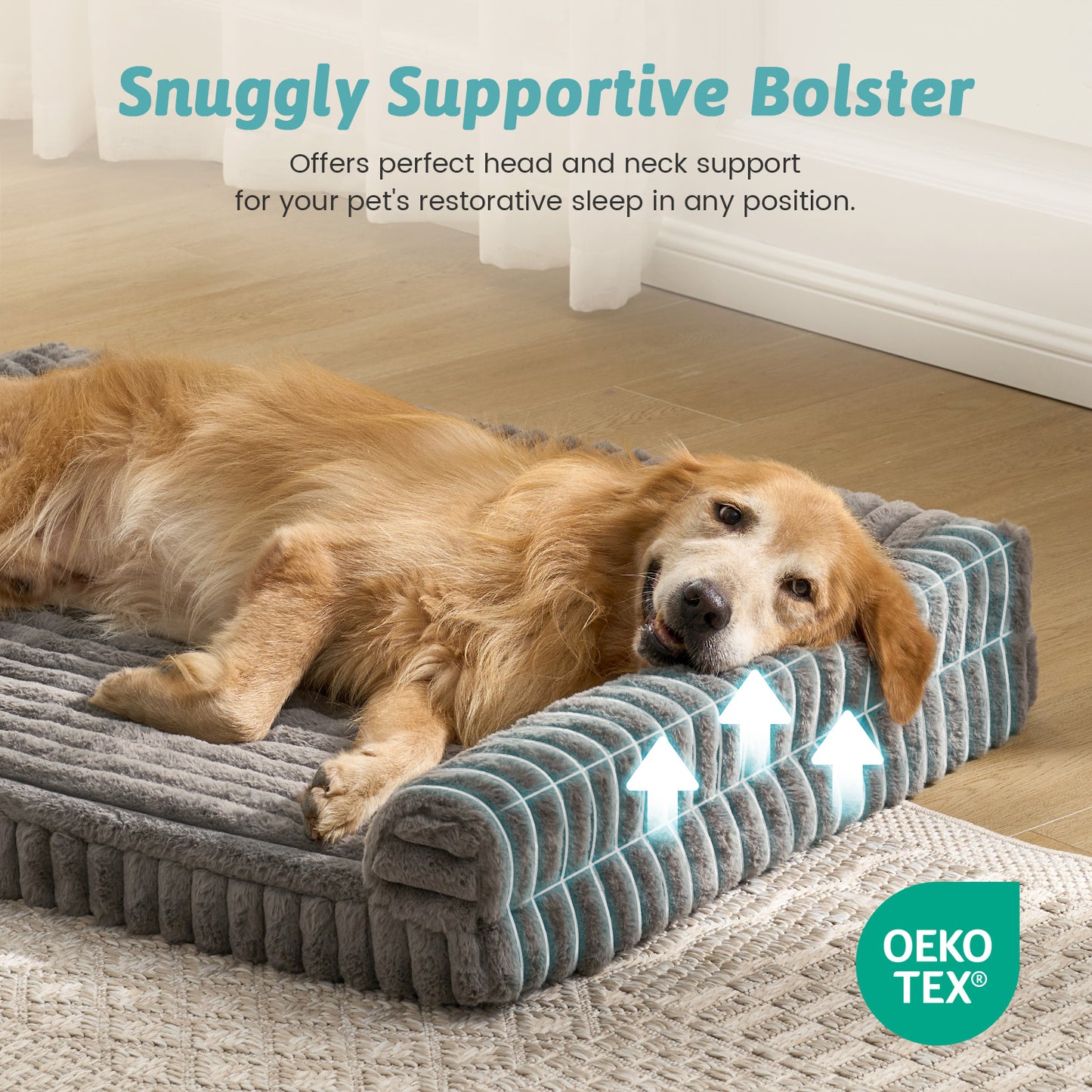Striped Faux U-Shaped Washable Dog Bed