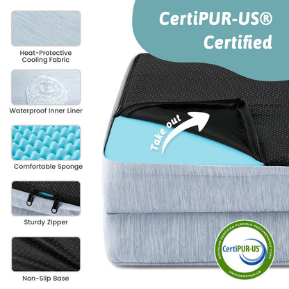 Pet bed with CertiPUR-US certification and features#color_Sky Blue