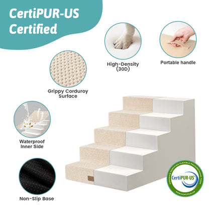 5-Step Gentle Slope Right-Angle Pet Stairs