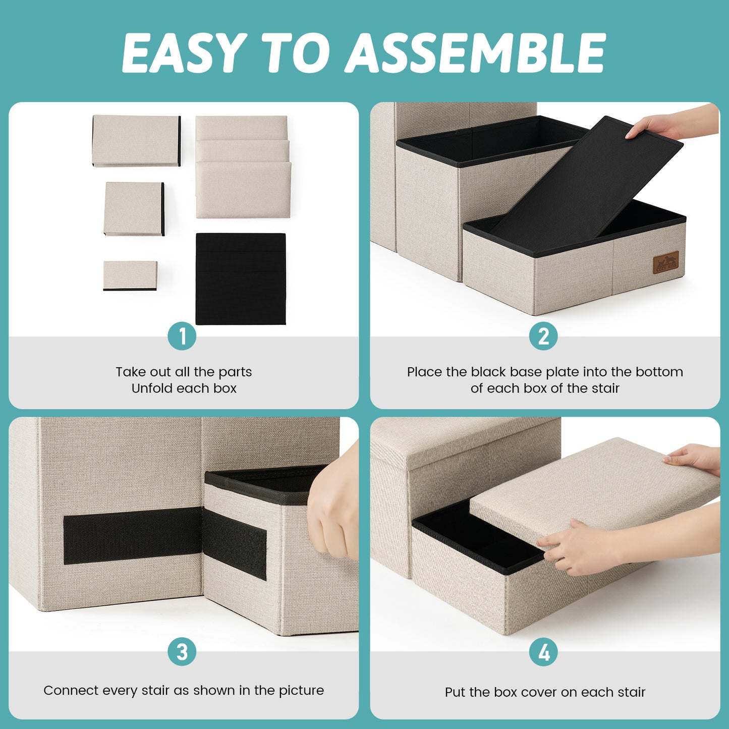 3-Step Space-Saving Storage Pet Stairs
