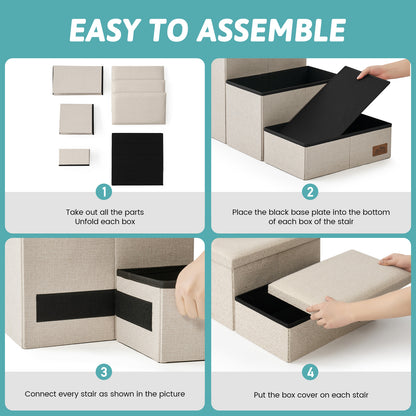 3-Step Space-Saving Storage Pet Stairs