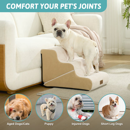 3-Step 2-in-1 Pet Stairs with Ramp Mode