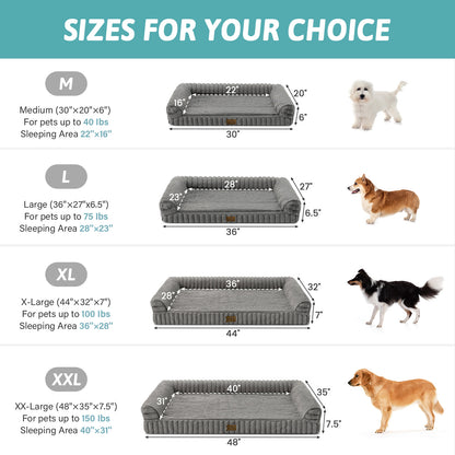 Striped Faux U-Shaped Washable Dog Bed