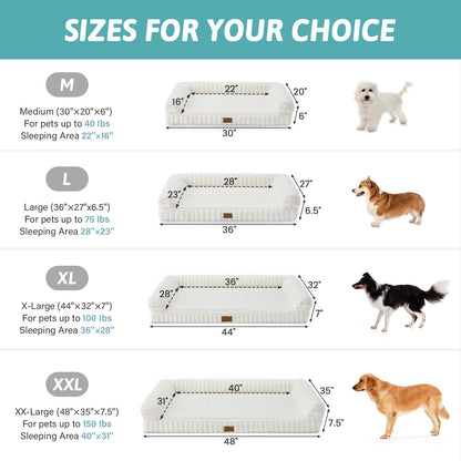 Striped Faux U-Shaped Washable Dog Bed