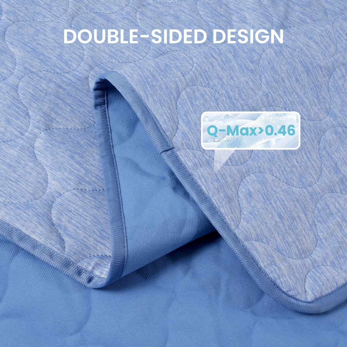 Close up of Cozy Kiss cooling pet blanket with Q-Max>0.46.