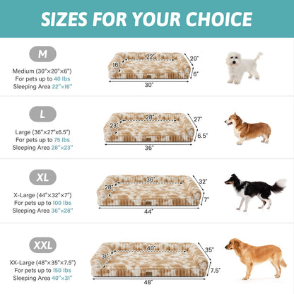 Striped Faux U-Shaped Washable Dog Bed