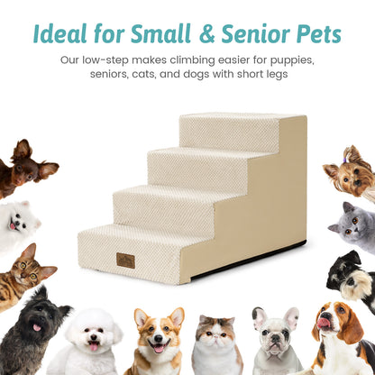 4-Step Gentle Slope Right-Angle Pet Stairs