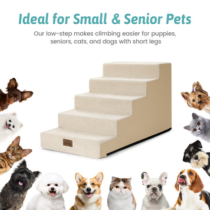 5-Step Gentle Slope Right-Angle Pet Stairs