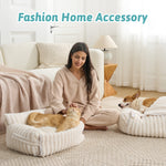 Cozy Kiss Multi-Functional Striped Faux Pet Sofa Bed stylish home furniture-inspired pet resting space 