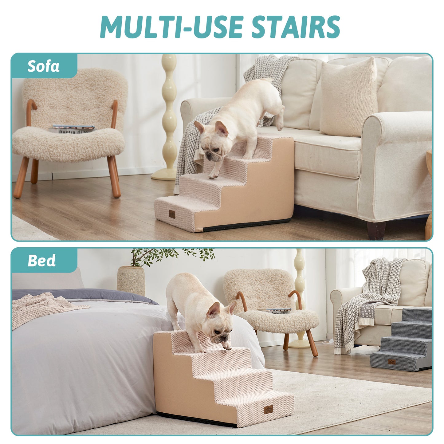 4-Step Extra Wide Right-Angle Pet Stairs