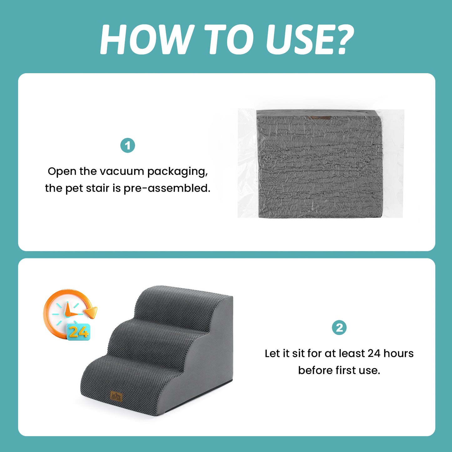 3-Step Extra Wide Curved Pet Stairs