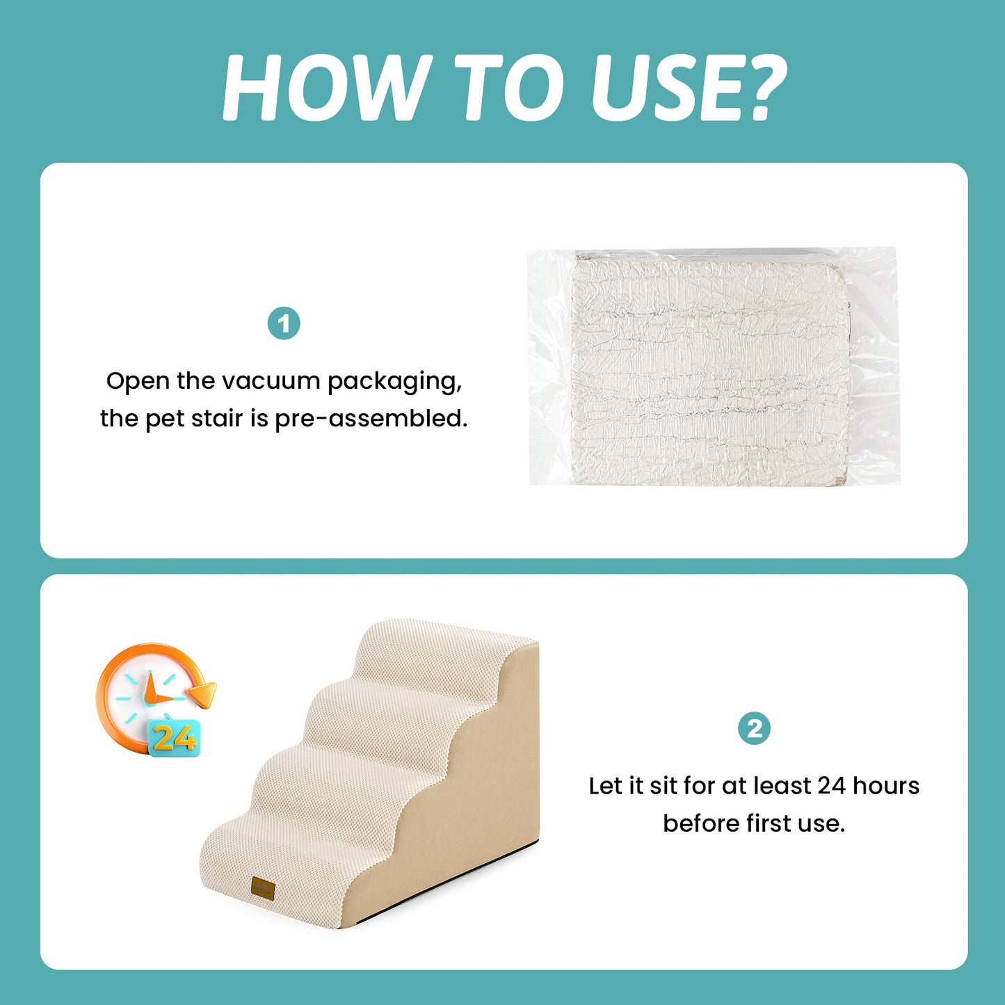 4-Step Extra Wide Curved Pet Stairs