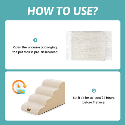 4-Step Gentle Slope Curved Pet Stairs