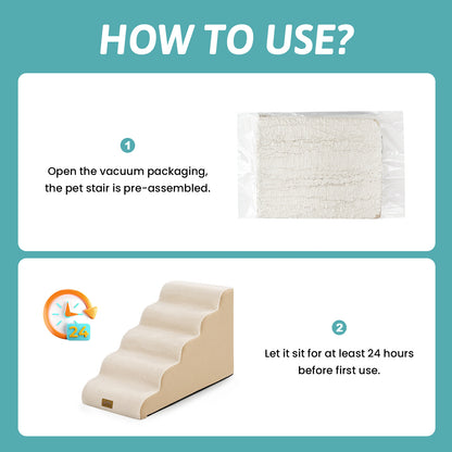 5-Step Gentle Slope Curved Pet Stairs