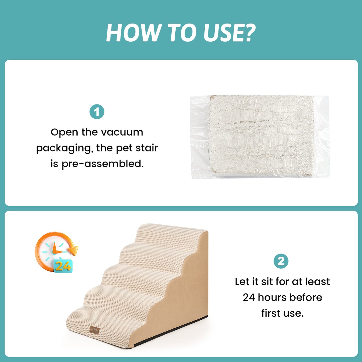 5-Step Extra Wide Curved Pet Stairs