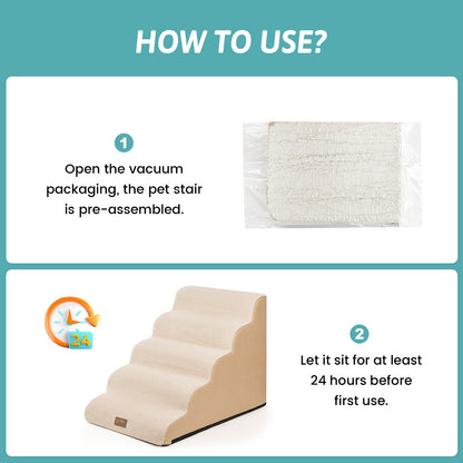 5-Step Extra Wide Curved Pet Stairs
