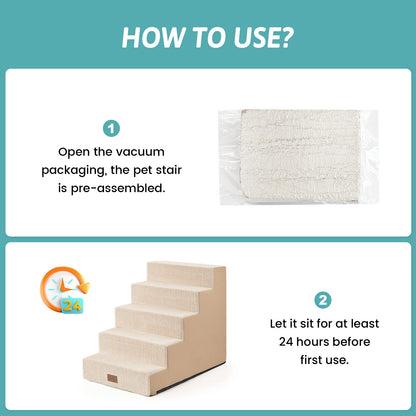 5-Step Extra Wide Right-Angle Pet Stairs