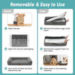 Orthopedic foam structure of Cozy Kiss Striped Faux U-Shaped Washable Dog Bed, showing egg-crate support. 