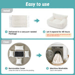 Cozy Kiss Multi-Functional Striped Faux Pet Sofa Bed removable cover and machine washable design for easy care 