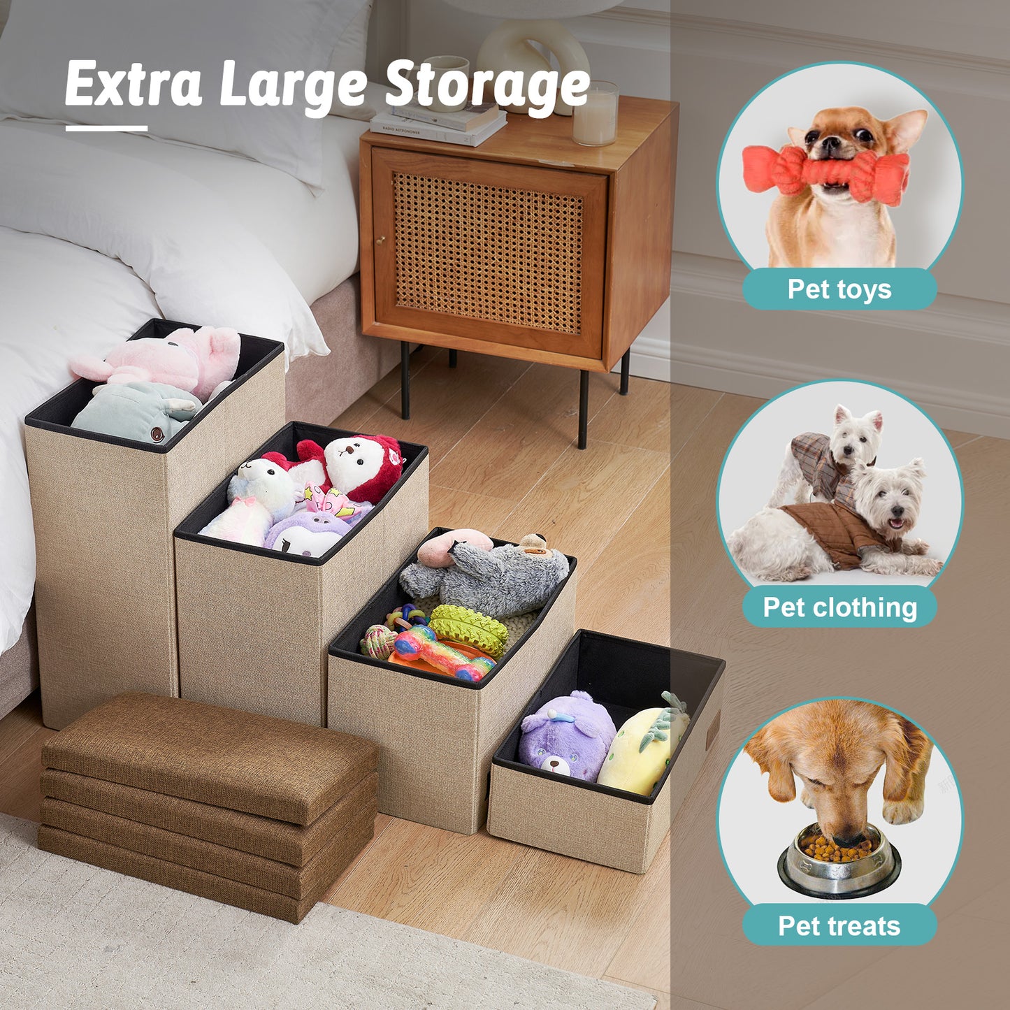 4-Step Space-Saving Storage Pet Stairs