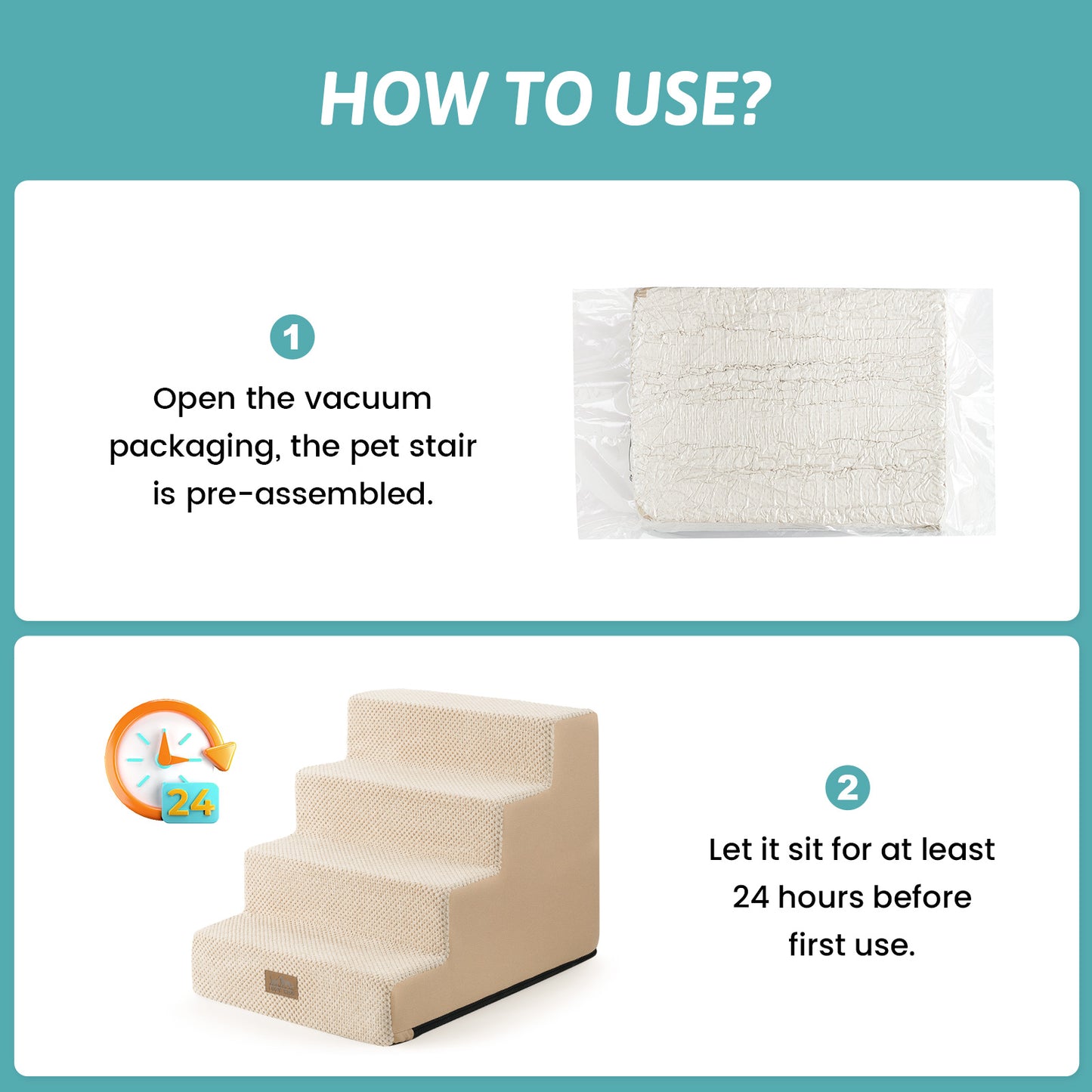 4-Step Extra Wide Right-Angle Pet Stairs