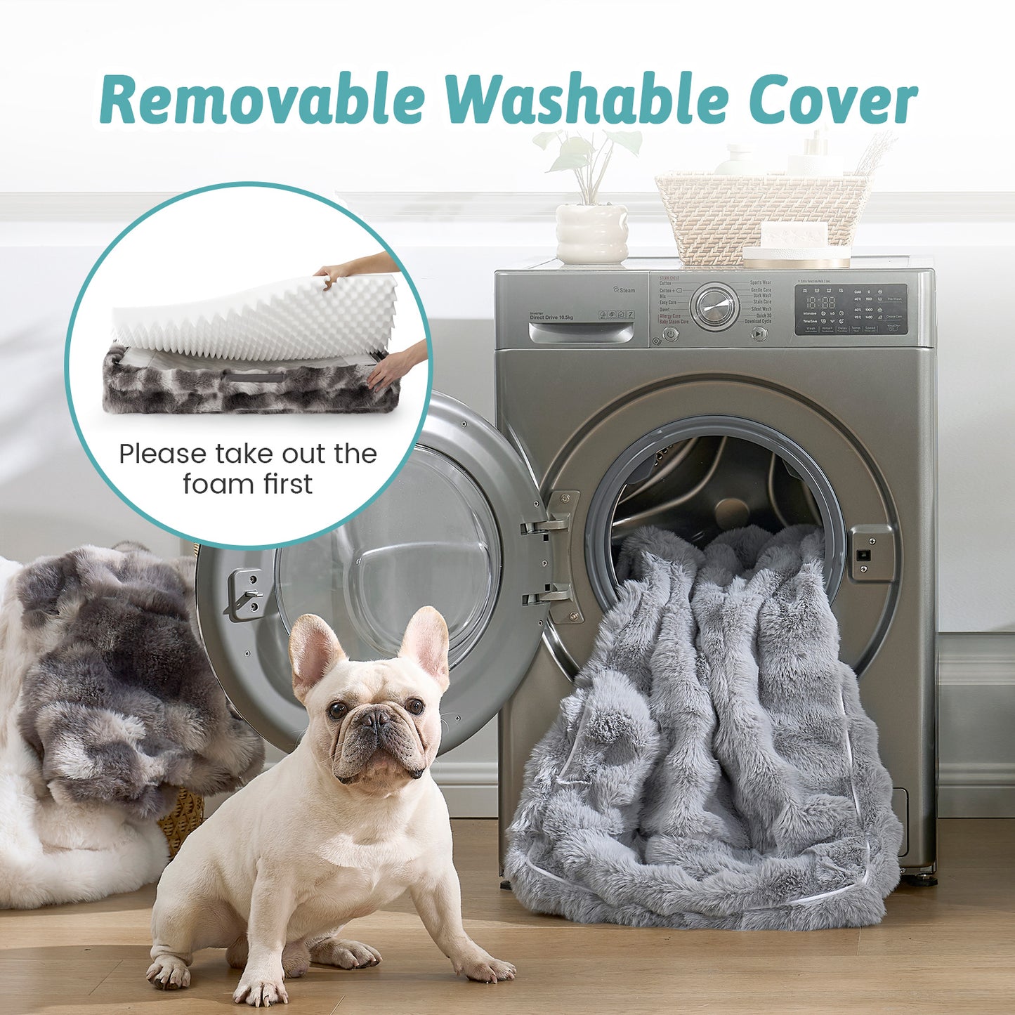 Fluffy Soft Bubble Faux Fur C-Shaped Dog Bed