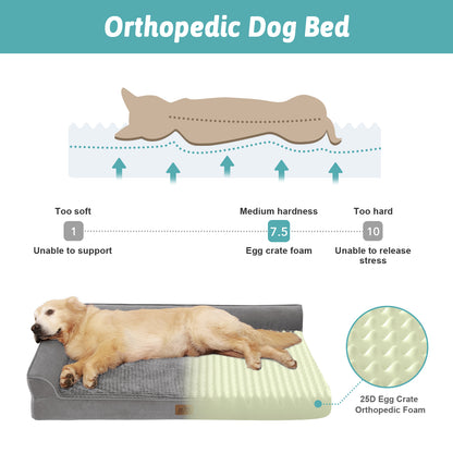 All Seasons L-Shaped Scratch-Resistant Dog Bed