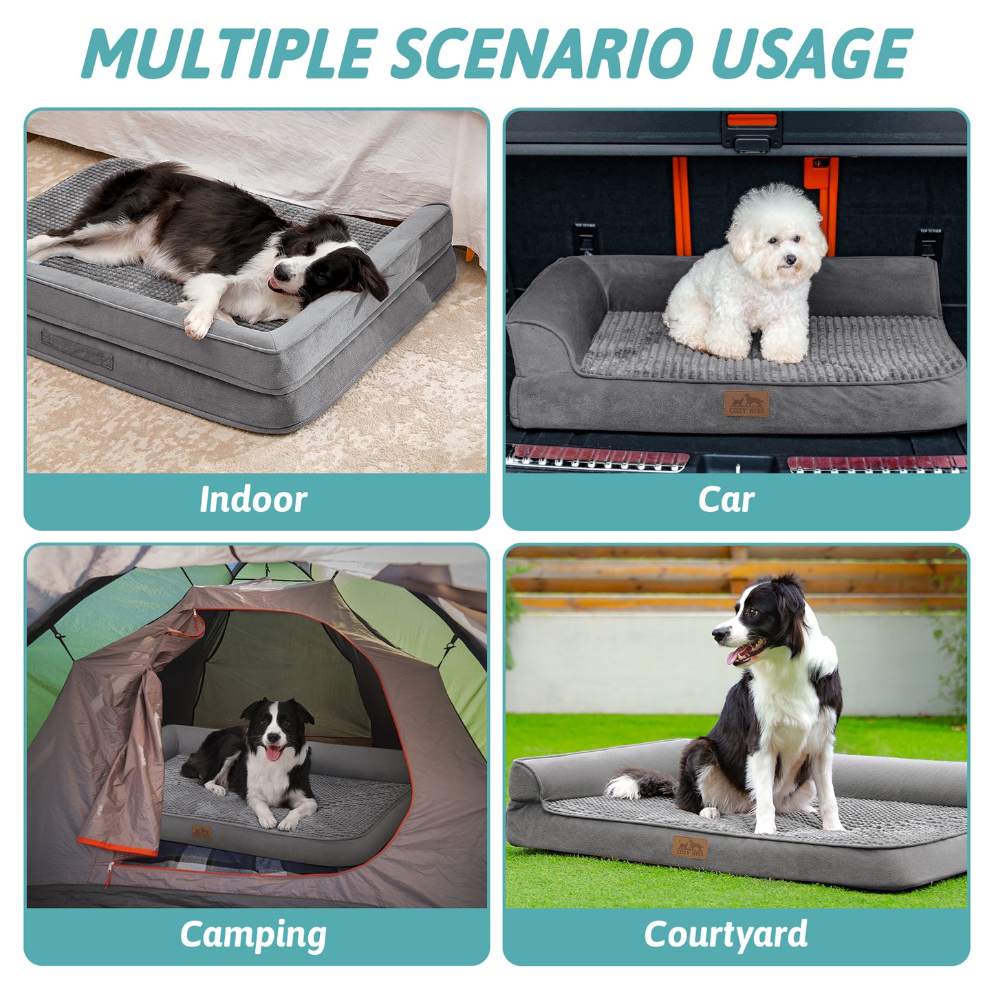 All Seasons L-Shaped Scratch-Resistant Dog Bed