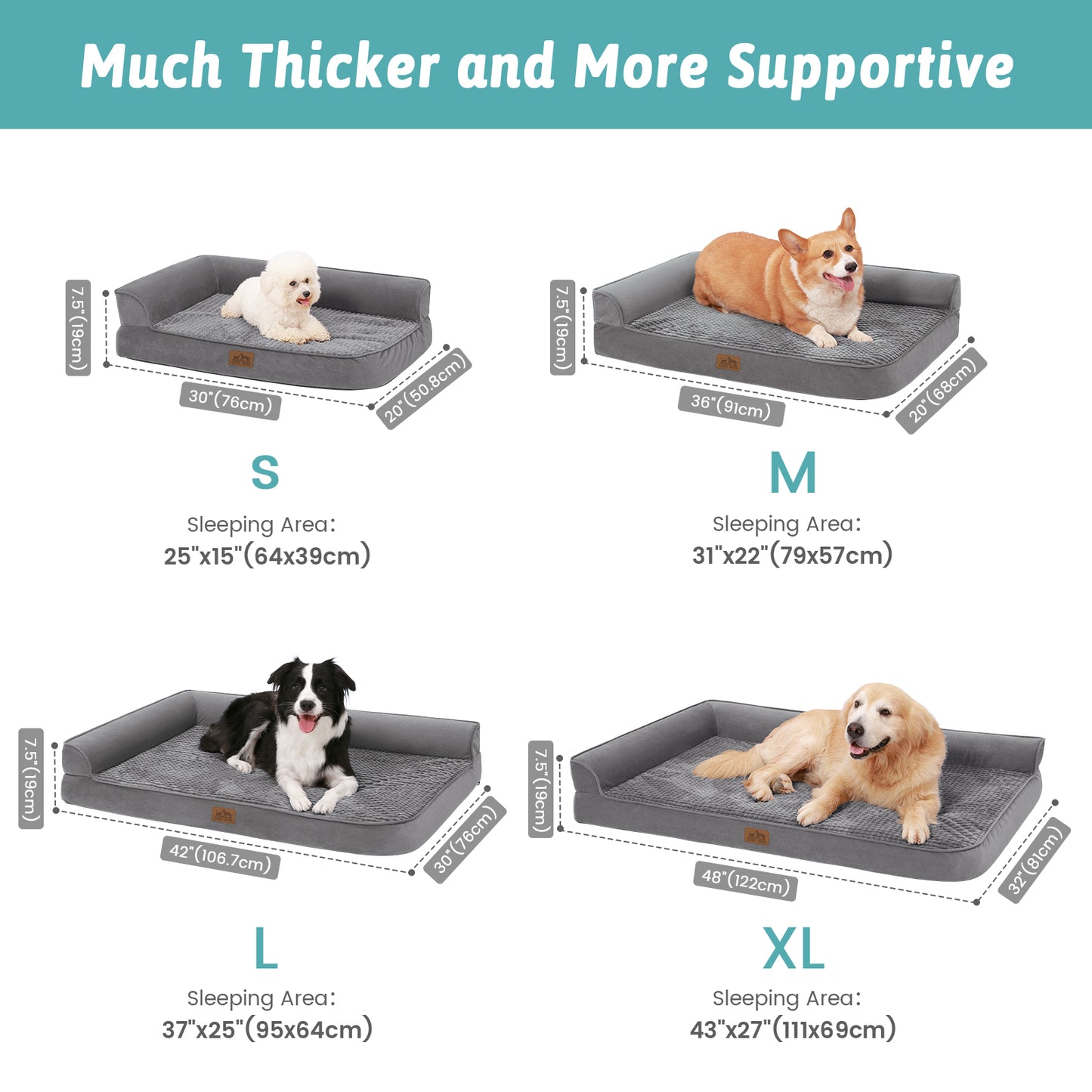All Seasons L-Shaped Scratch-Resistant Dog Bed