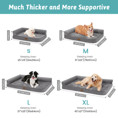 All Seasons L-Shaped Scratch-Resistant Dog Bed